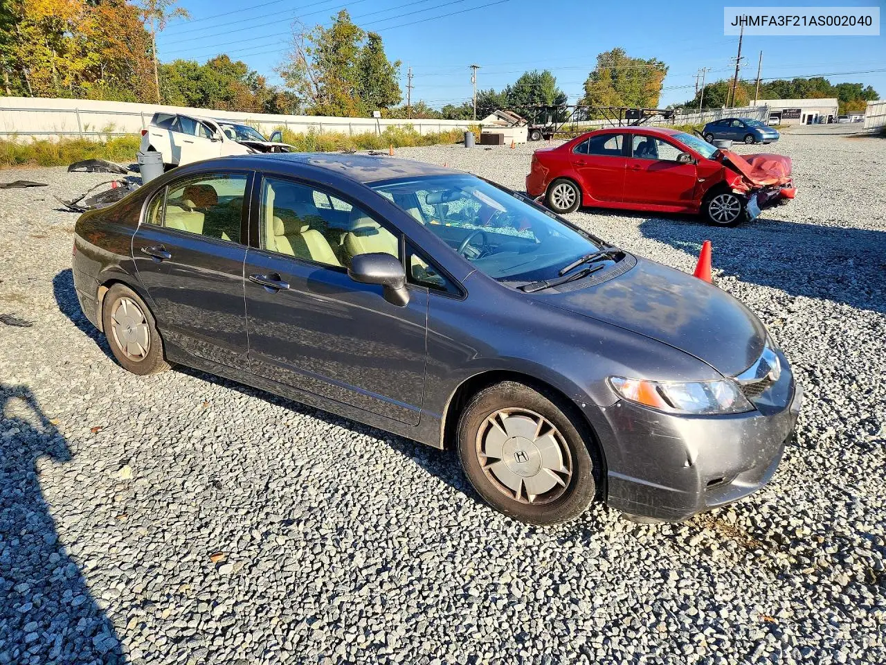 2010 HONDA CIVIC VIN JHMFA3F21AS002040 — фото 4