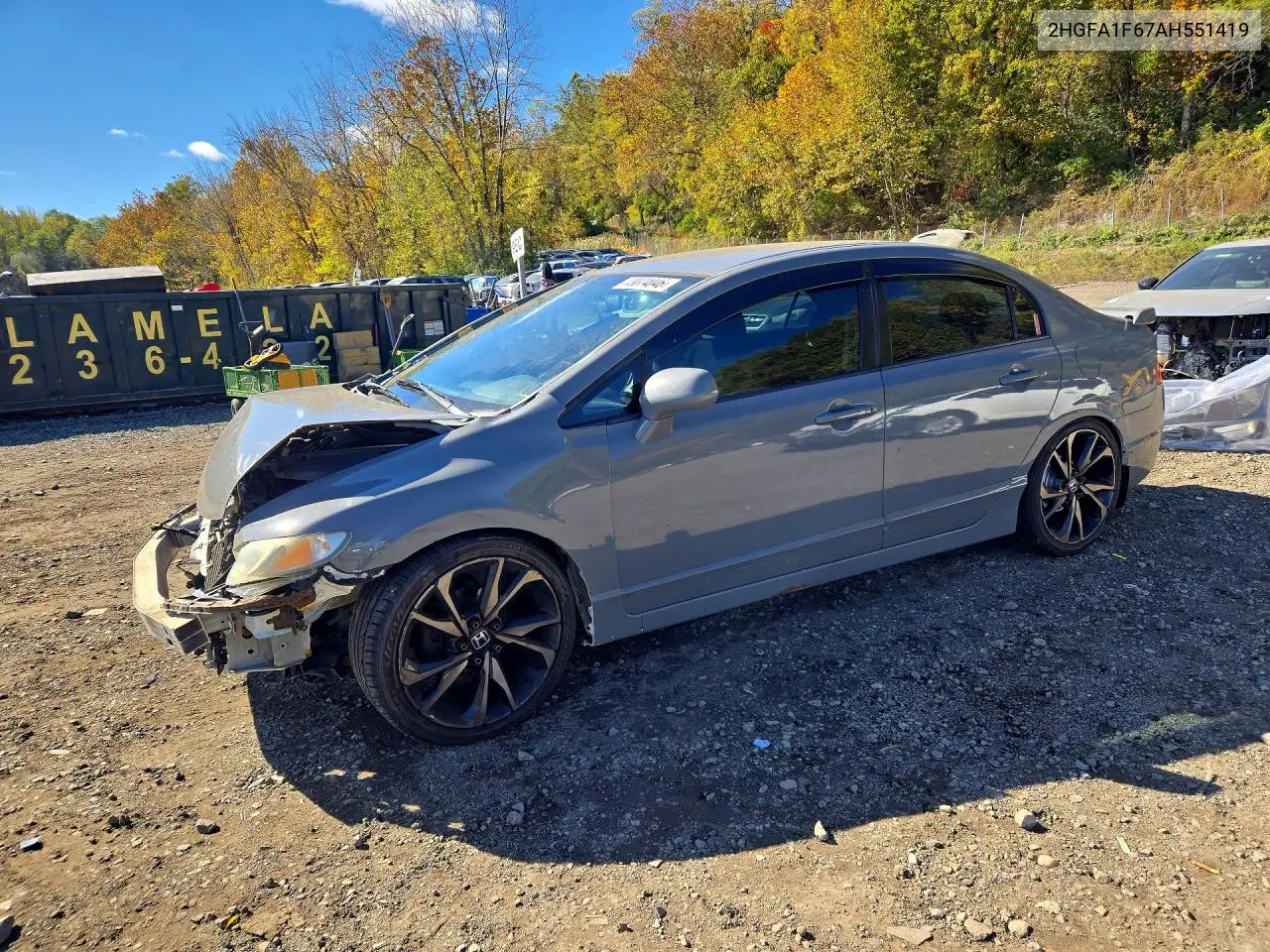 HONDA CIVIC 2010, VIN 2HGFA1F67AH551419