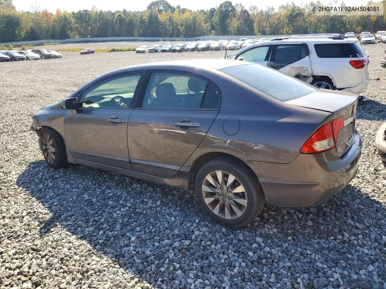 2010 HONDA CIVIC VIN 2HGFA1F92AH504051 — фото 2