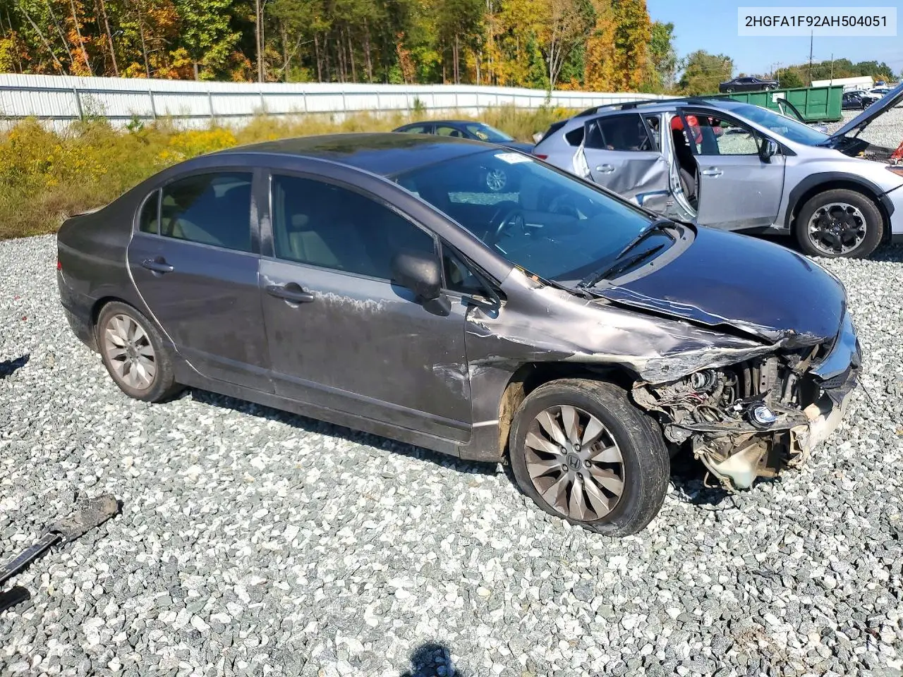 2010 HONDA CIVIC VIN 2HGFA1F92AH504051 — фото 4
