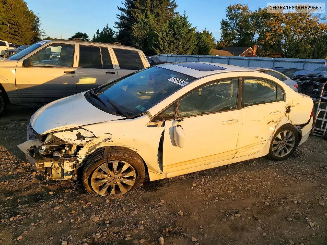 HONDA CIVIC 2010, VIN 2HGFA1F89AH529567