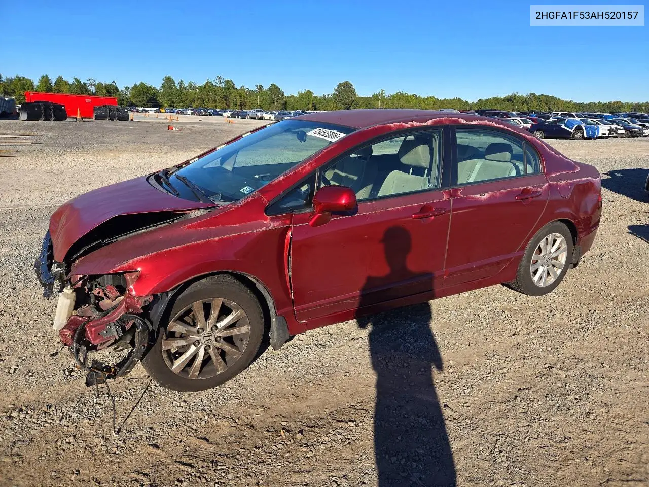 HONDA CIVIC 2010, VIN 2HGFA1F53AH520157