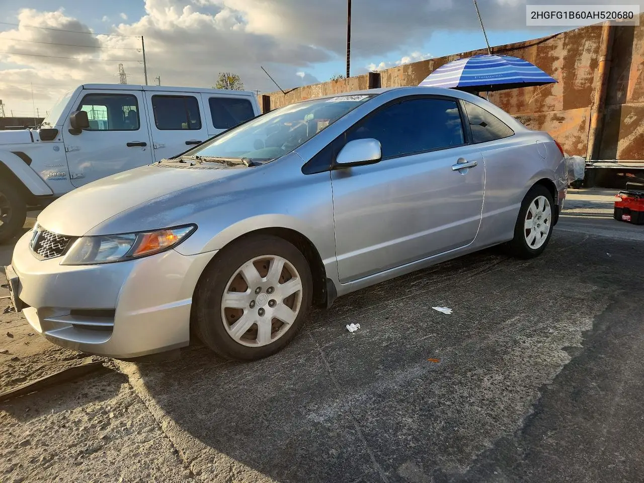 HONDA CIVIC 2010, VIN 2HGFG1B60AH520680