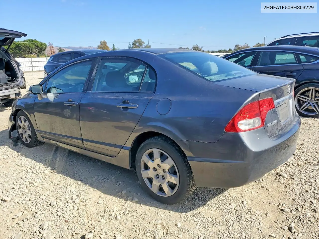 2011 HONDA CIVIC VIN 2HGFA1F50BH303229 — фото 2