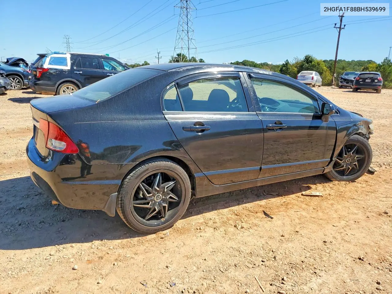 2011 HONDA CIVIC VIN 2HGFA1F88BH539699 — фото 3