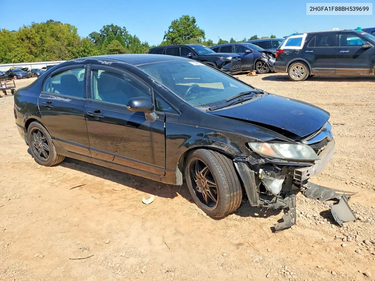 2011 HONDA CIVIC VIN 2HGFA1F88BH539699 — фото 4