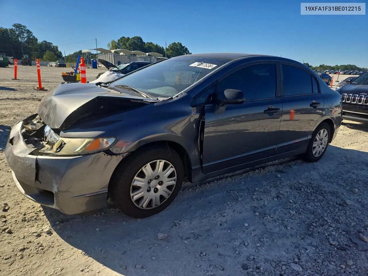 HONDA CIVIC 2011, VIN 19XFA1F31BE012215