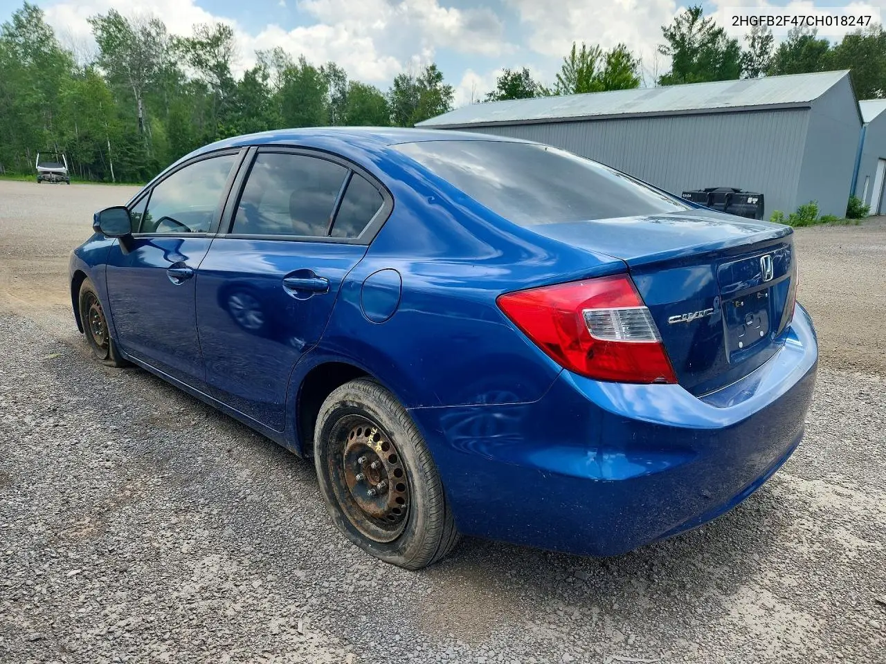 2012 HONDA CIVIC VIN 2HGFB2F47CH018247 — фото 2