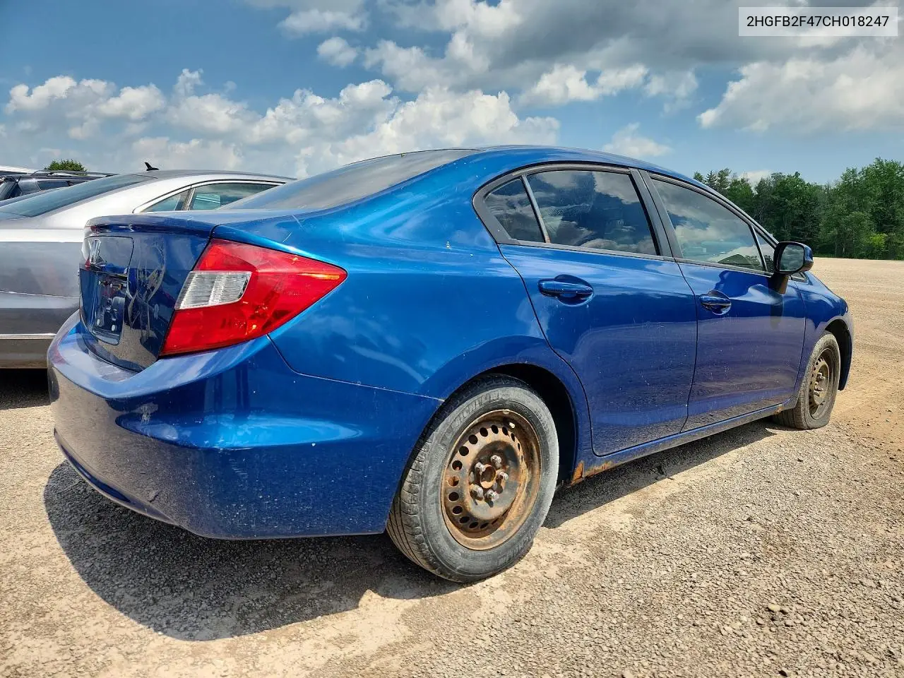 2012 HONDA CIVIC VIN 2HGFB2F47CH018247 — фото 3