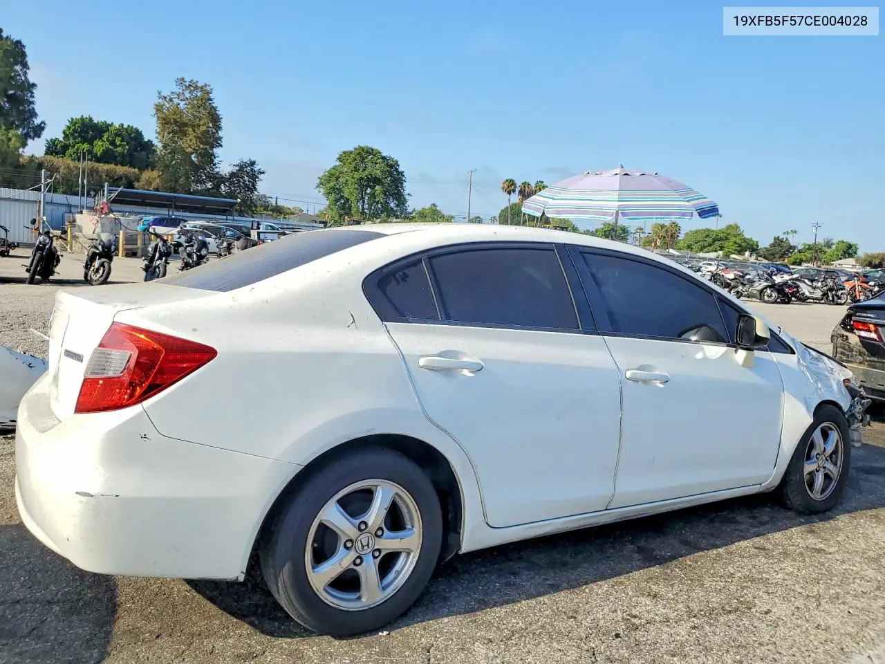 2012 HONDA CIVIC VIN 19XFB5F57CE004028 — фото 3