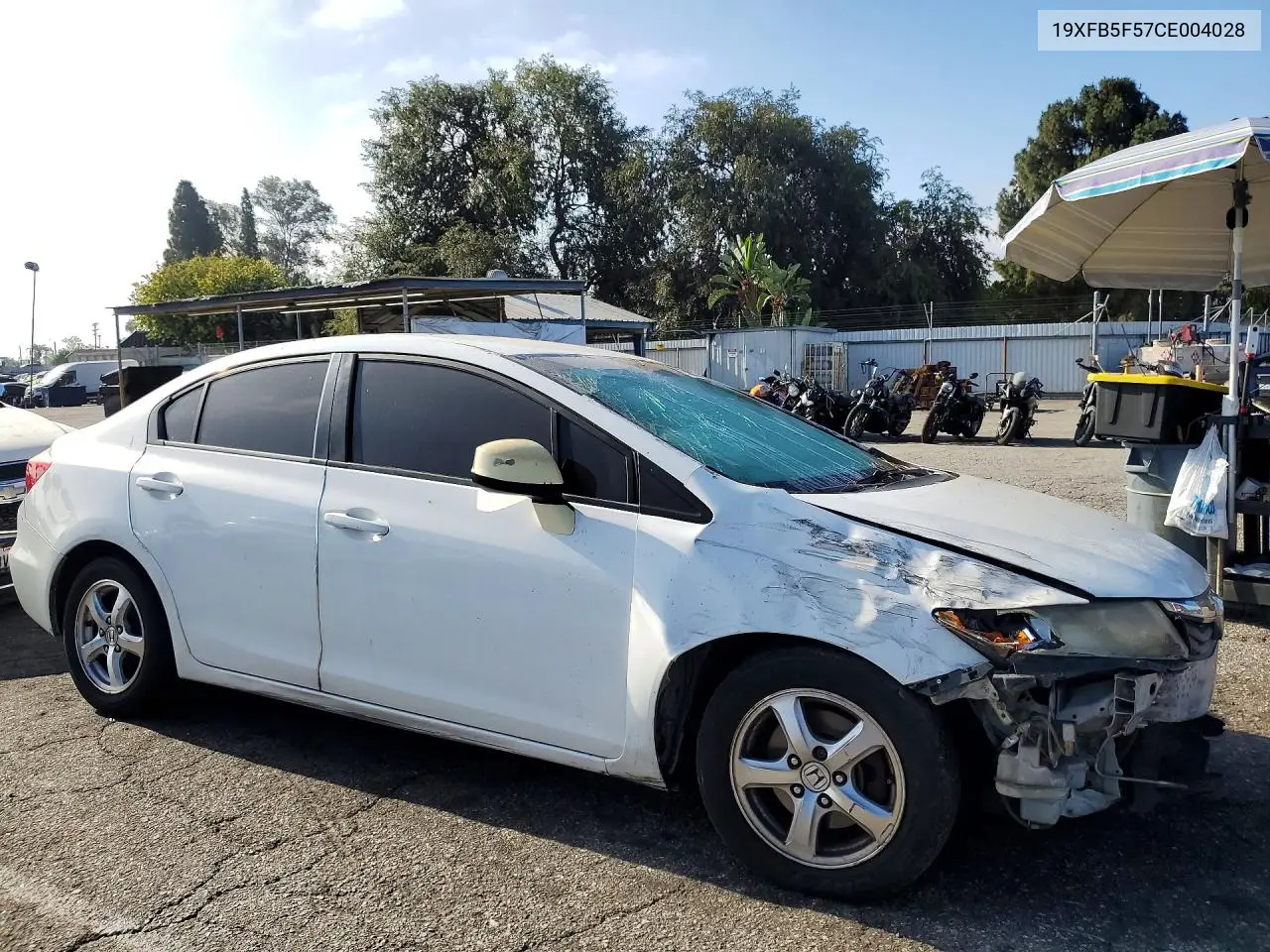 2012 HONDA CIVIC VIN 19XFB5F57CE004028 — фото 4
