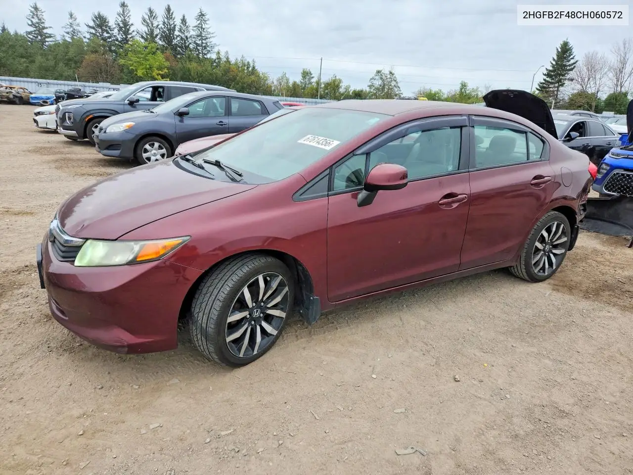 HONDA CIVIC 2012, VIN 2HGFB2F48CH060572