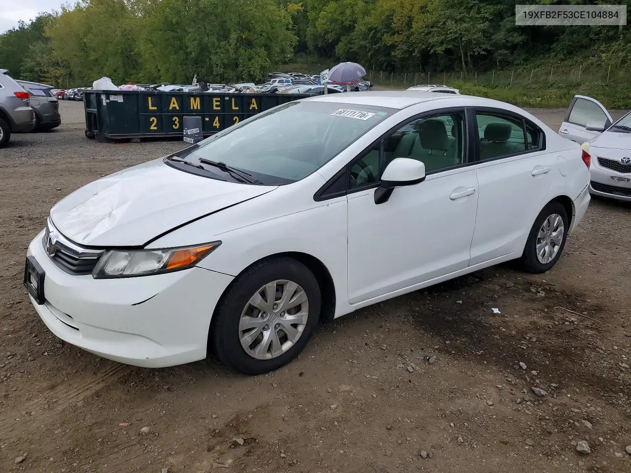 HONDA CIVIC 2012, VIN 19XFB2F53CE104884