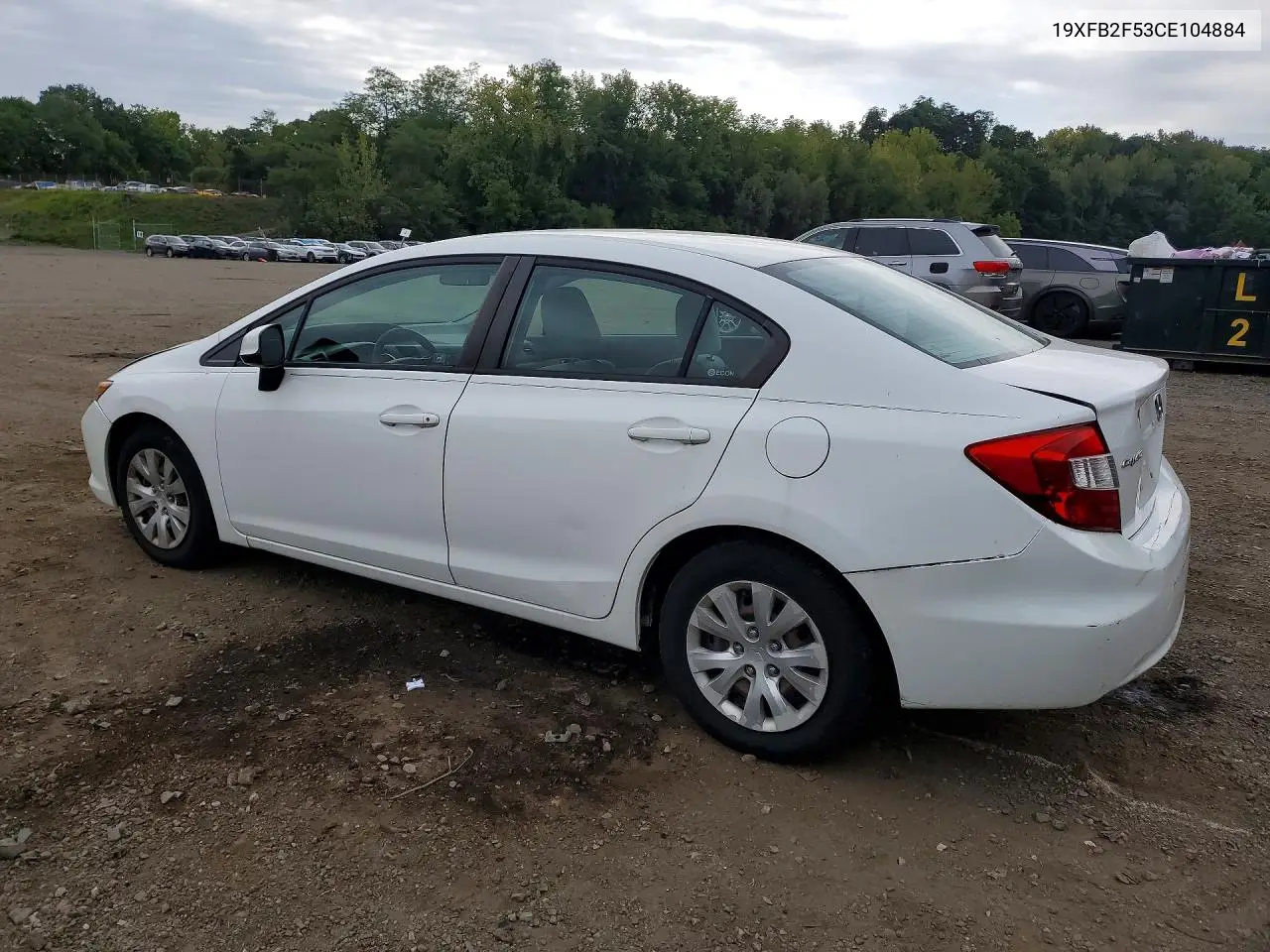 2012 HONDA CIVIC VIN 19XFB2F53CE104884 — фото 2