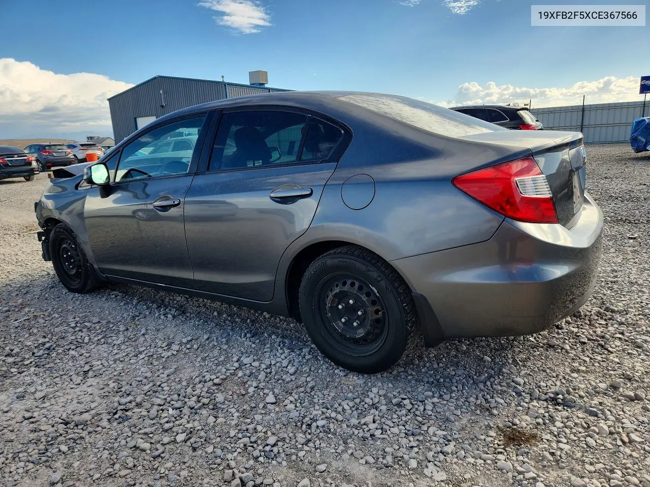 2012 HONDA CIVIC VIN 19XFB2F5XCE367566 — фото 2
