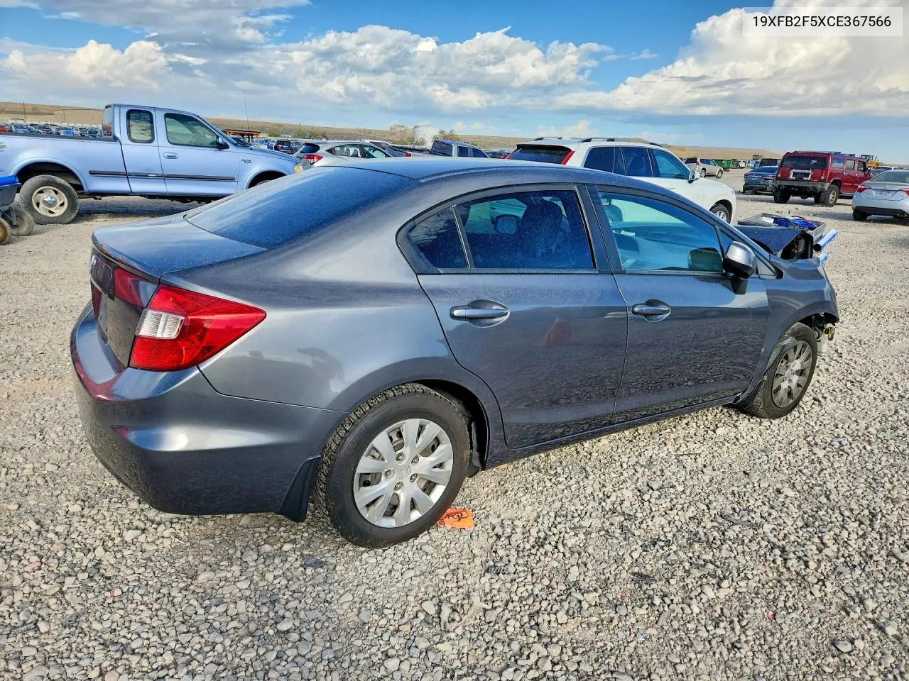 2012 HONDA CIVIC VIN 19XFB2F5XCE367566 — фото 3