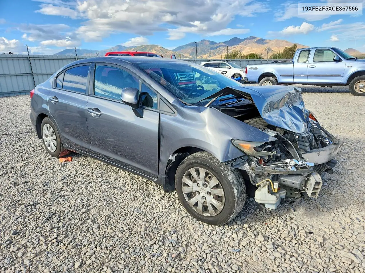 2012 HONDA CIVIC VIN 19XFB2F5XCE367566 — фото 4