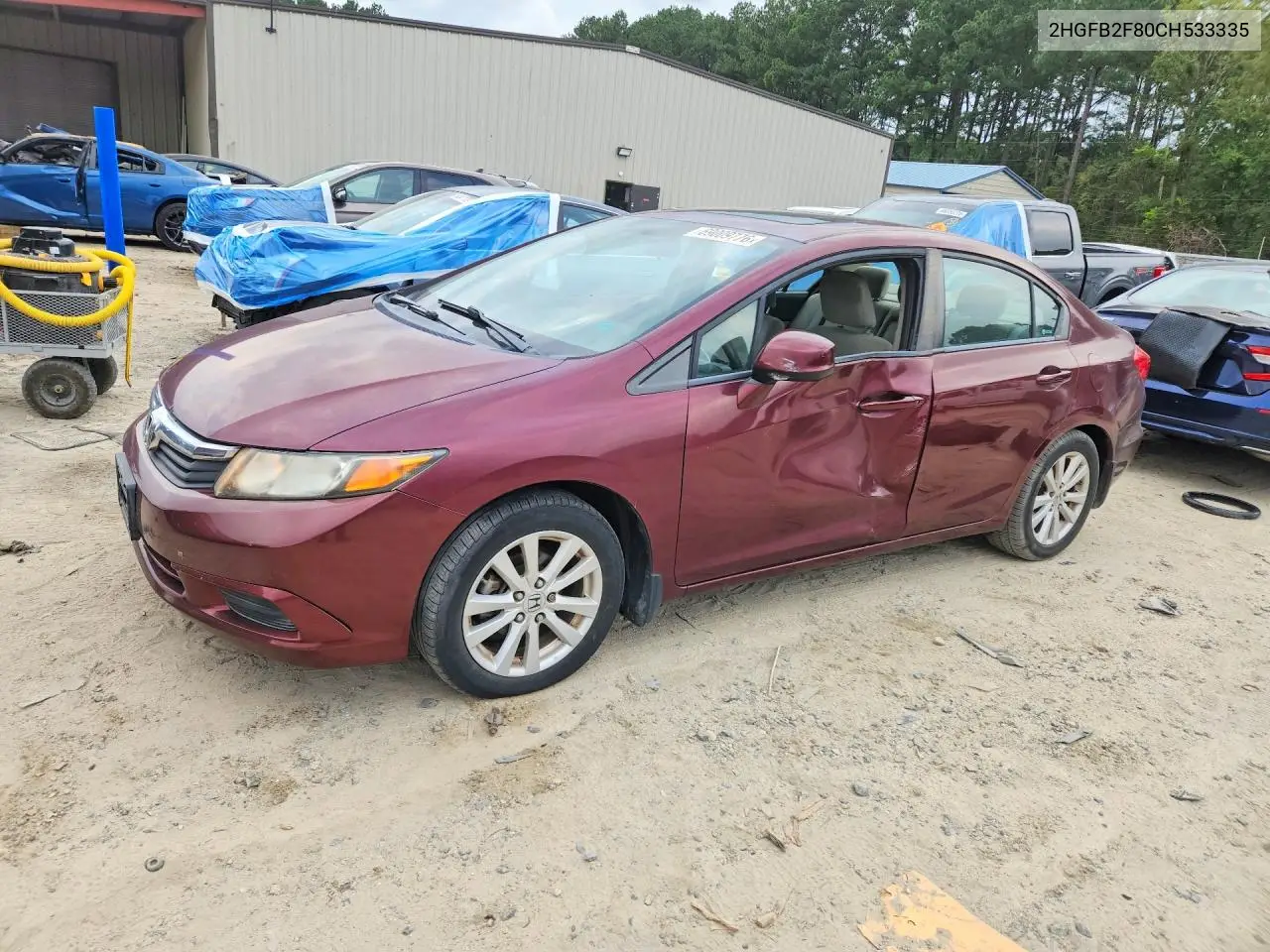 HONDA CIVIC 2012, VIN 2HGFB2F80CH533335