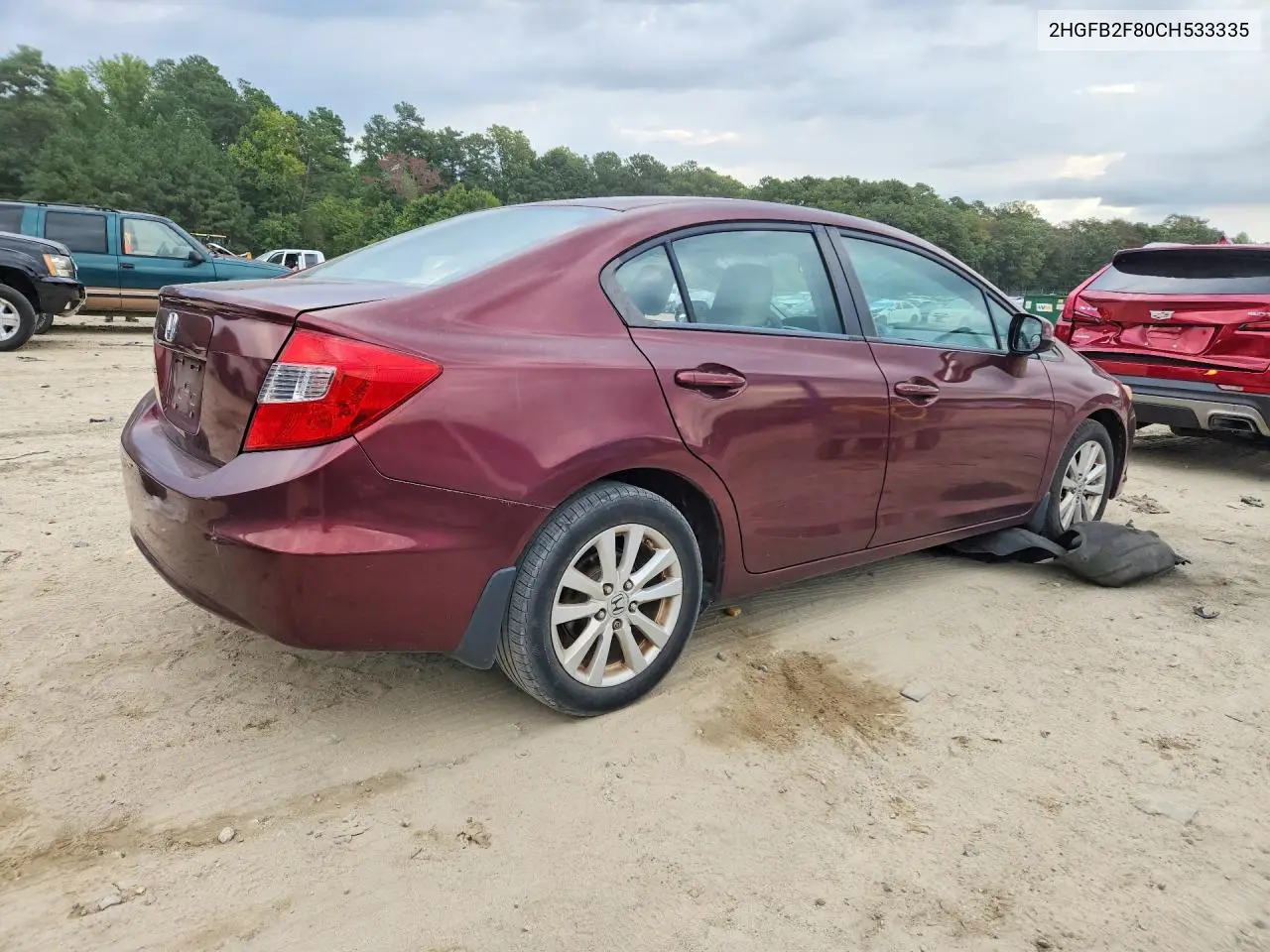 2012 HONDA CIVIC VIN 2HGFB2F80CH533335 — фото 3