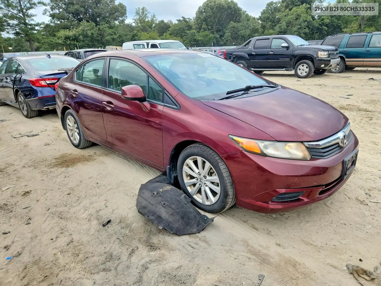 2012 HONDA CIVIC VIN 2HGFB2F80CH533335 — фото 4
