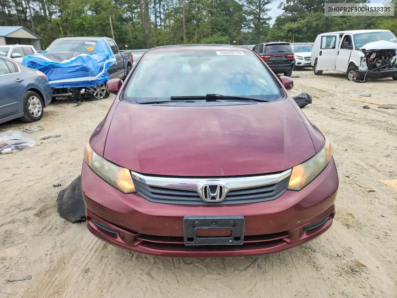 2012 HONDA CIVIC VIN 2HGFB2F80CH533335 — фото 5