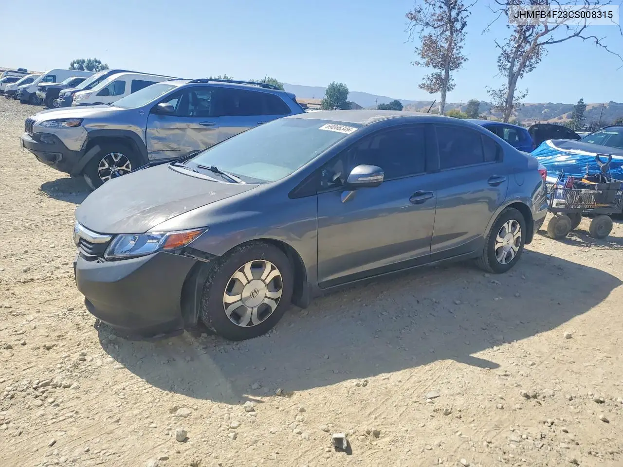 HONDA CIVIC 2012, VIN JHMFB4F23CS008315