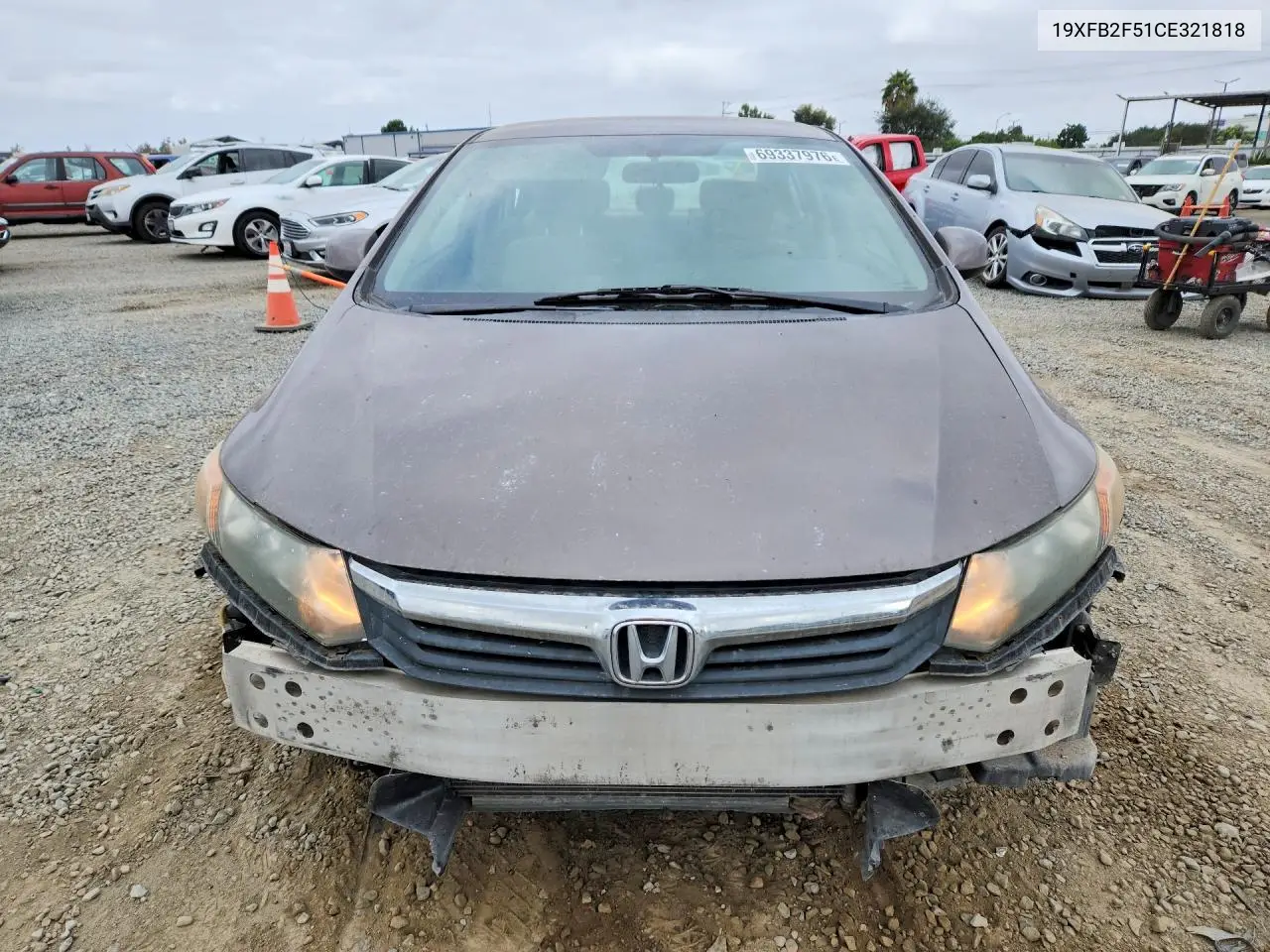 2012 HONDA CIVIC VIN 19XFB2F51CE321818 — фото 5