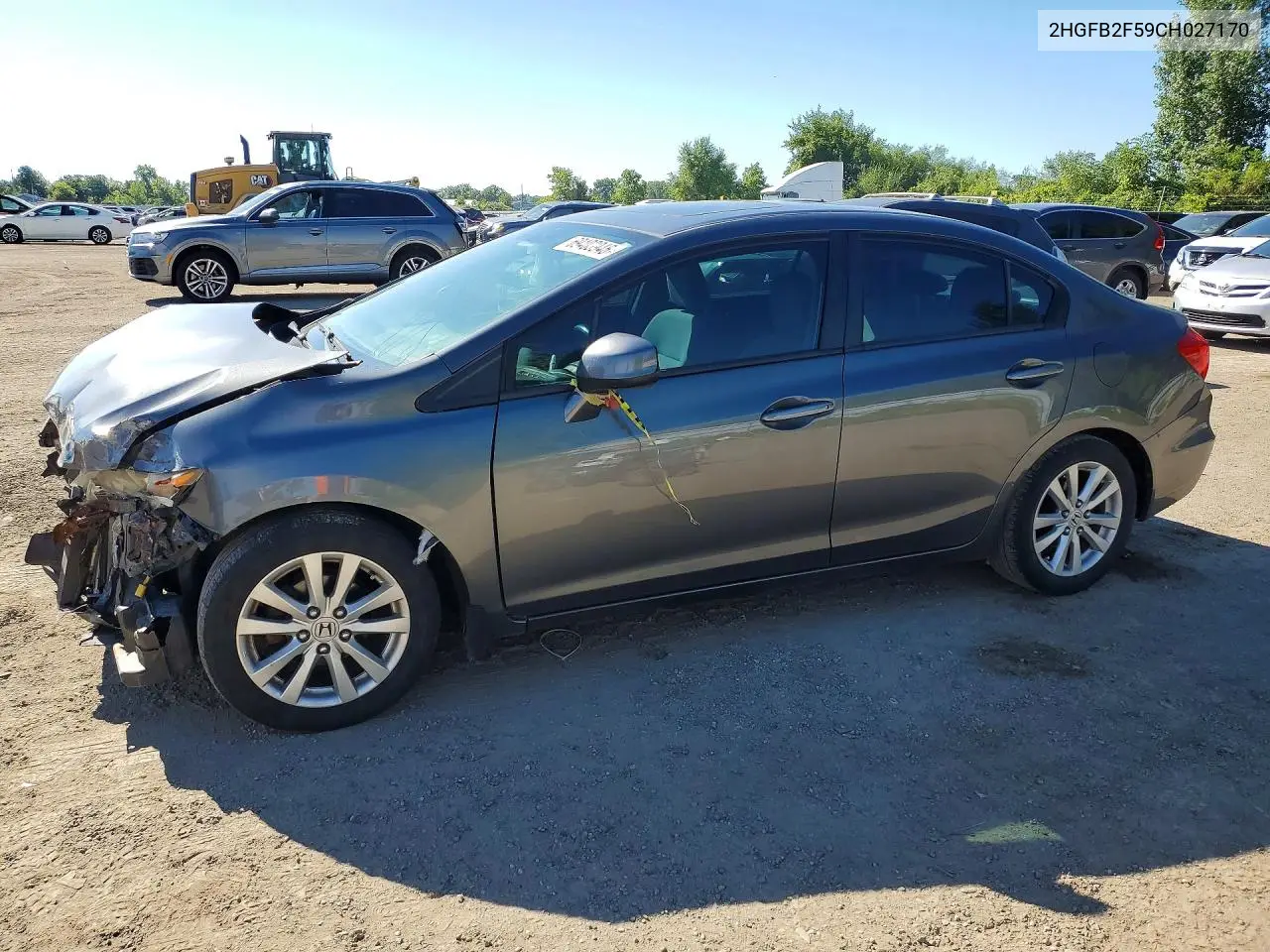 HONDA CIVIC 2012, VIN 2HGFB2F59CH027170