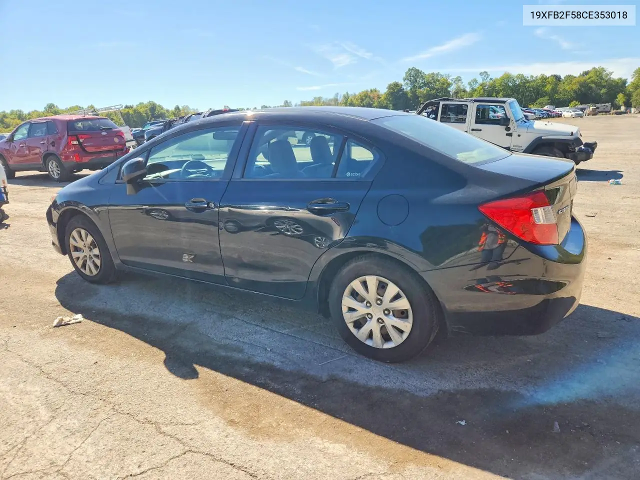 2012 HONDA CIVIC VIN 19XFB2F58CE353018 — фото 2