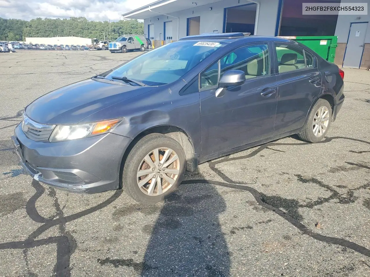 HONDA CIVIC 2012, VIN 2HGFB2F8XCH554323