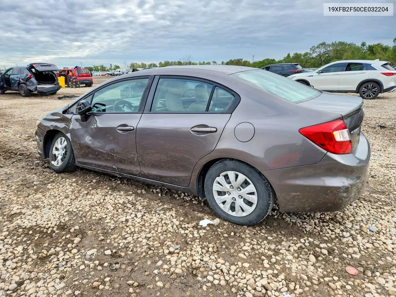 2012 HONDA CIVIC VIN 19XFB2F50CE032204 — фото 2