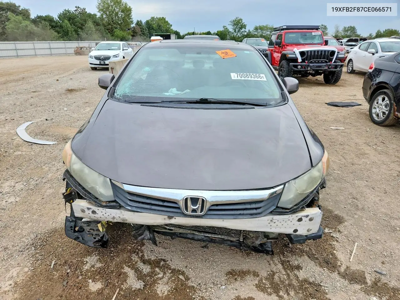 2012 HONDA CIVIC VIN 19XFB2F87CE066571 — фото 5