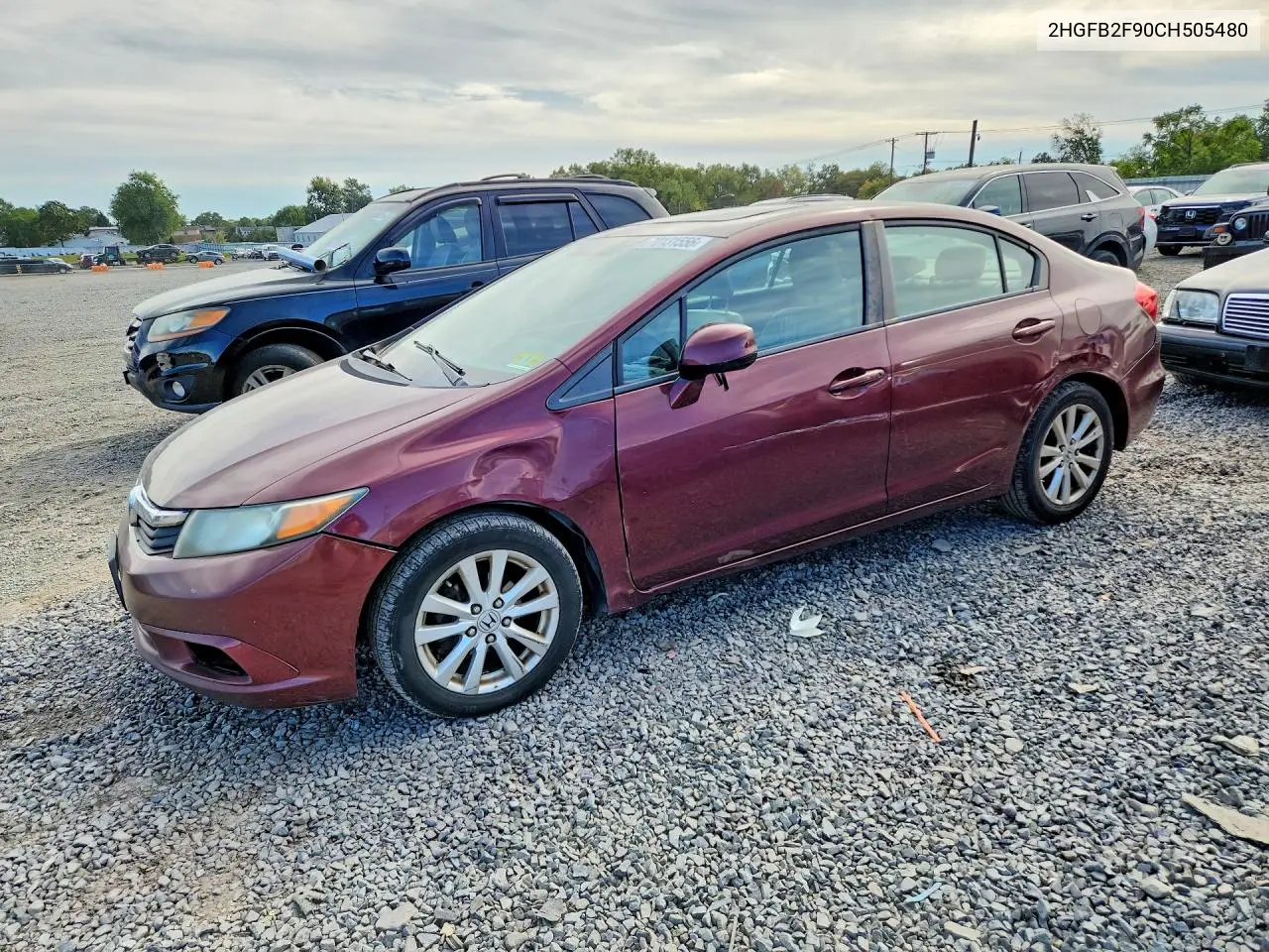 HONDA CIVIC 2012, VIN 2HGFB2F90CH505480