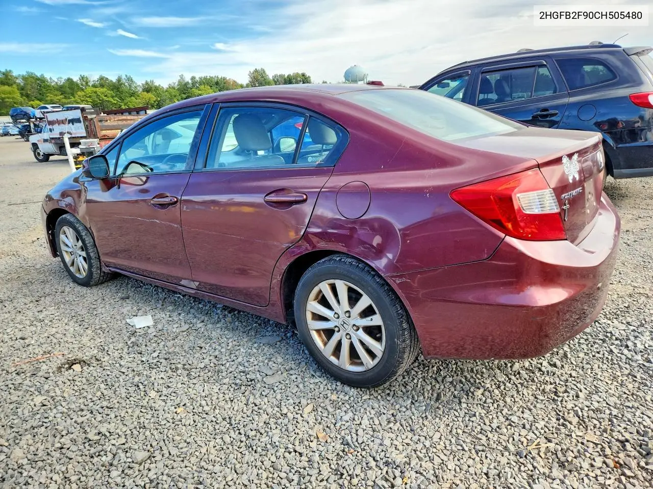 2012 HONDA CIVIC VIN 2HGFB2F90CH505480 — фото 2