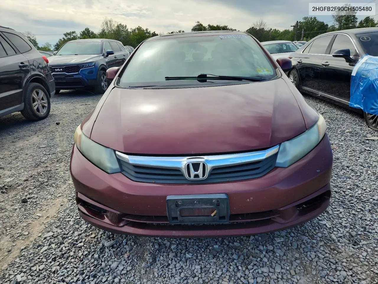 2012 HONDA CIVIC VIN 2HGFB2F90CH505480 — фото 5