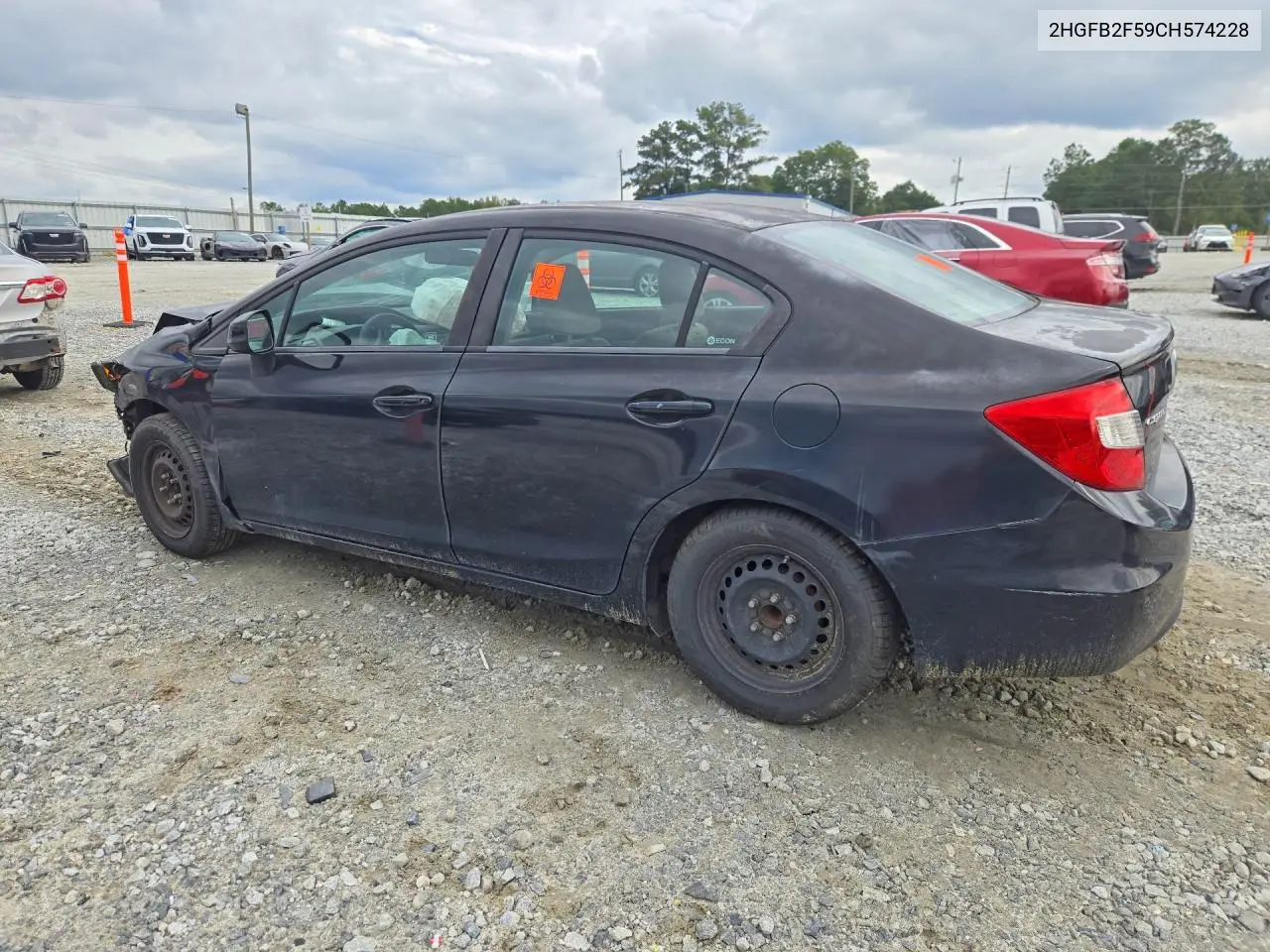 2012 HONDA CIVIC VIN 2HGFB2F59CH574228 — фото 2