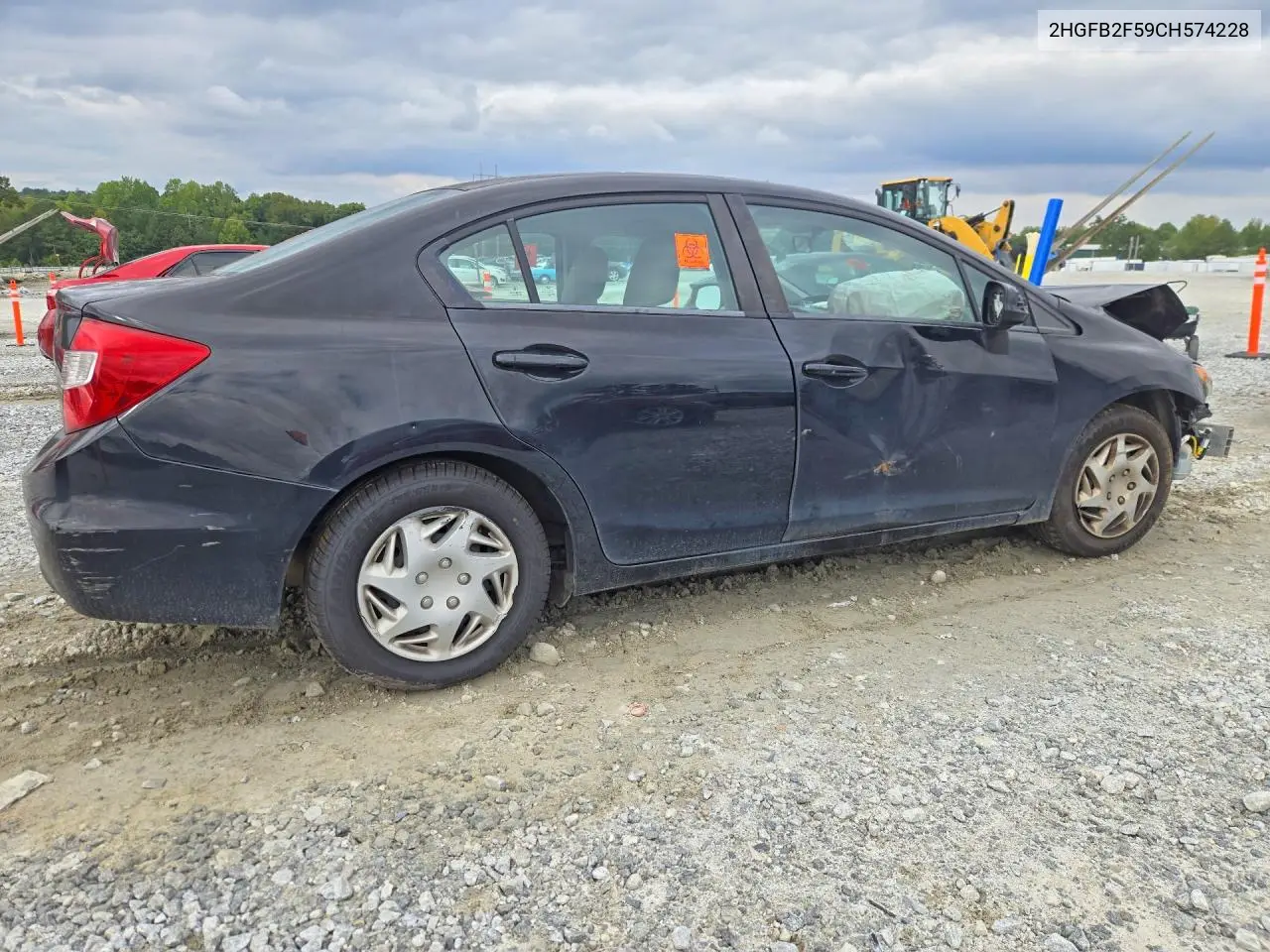 2012 HONDA CIVIC VIN 2HGFB2F59CH574228 — фото 3