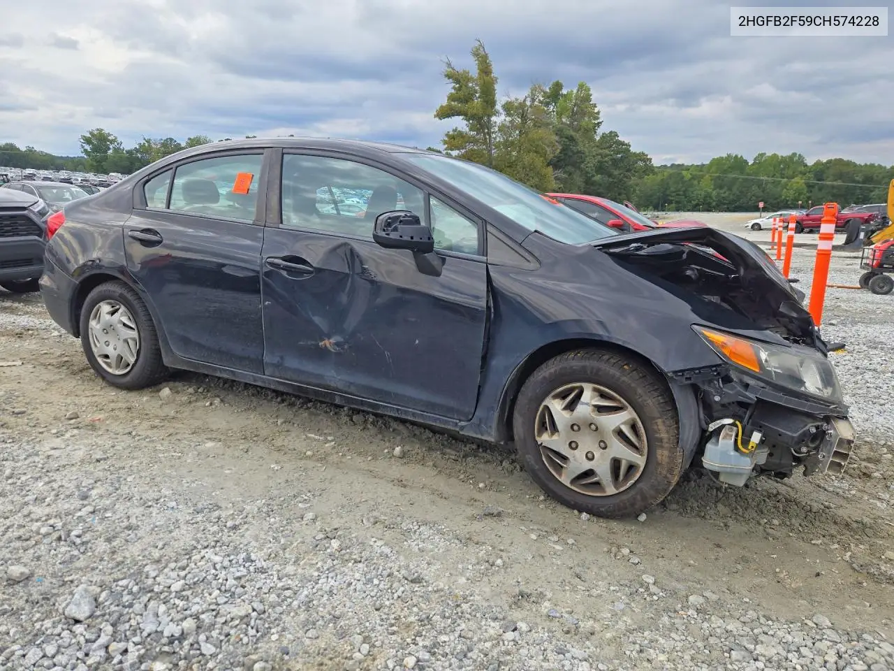 2012 HONDA CIVIC VIN 2HGFB2F59CH574228 — фото 4