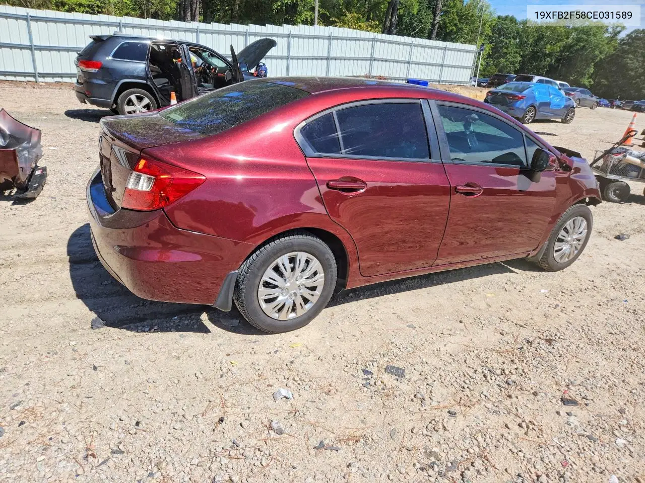 2012 HONDA CIVIC VIN 19XFB2F58CE031589 — фото 3