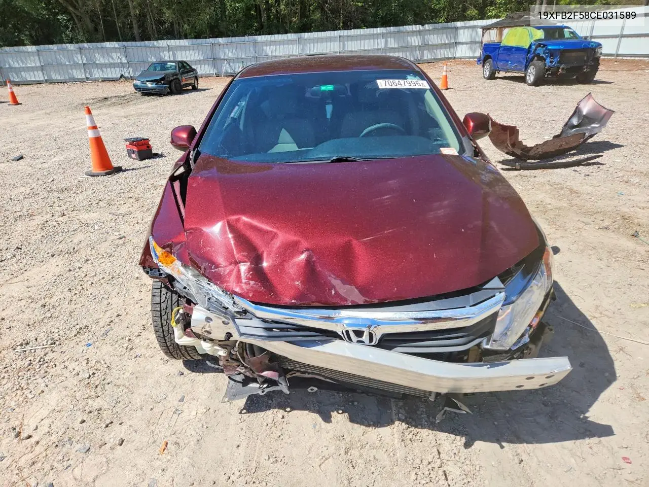 2012 HONDA CIVIC VIN 19XFB2F58CE031589 — фото 5