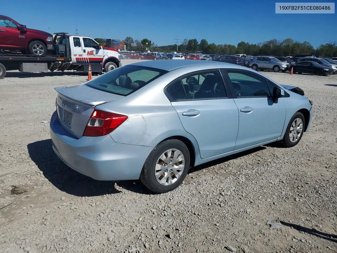 2012 HONDA CIVIC VIN 19XFB2F51CE080486 — фото 3
