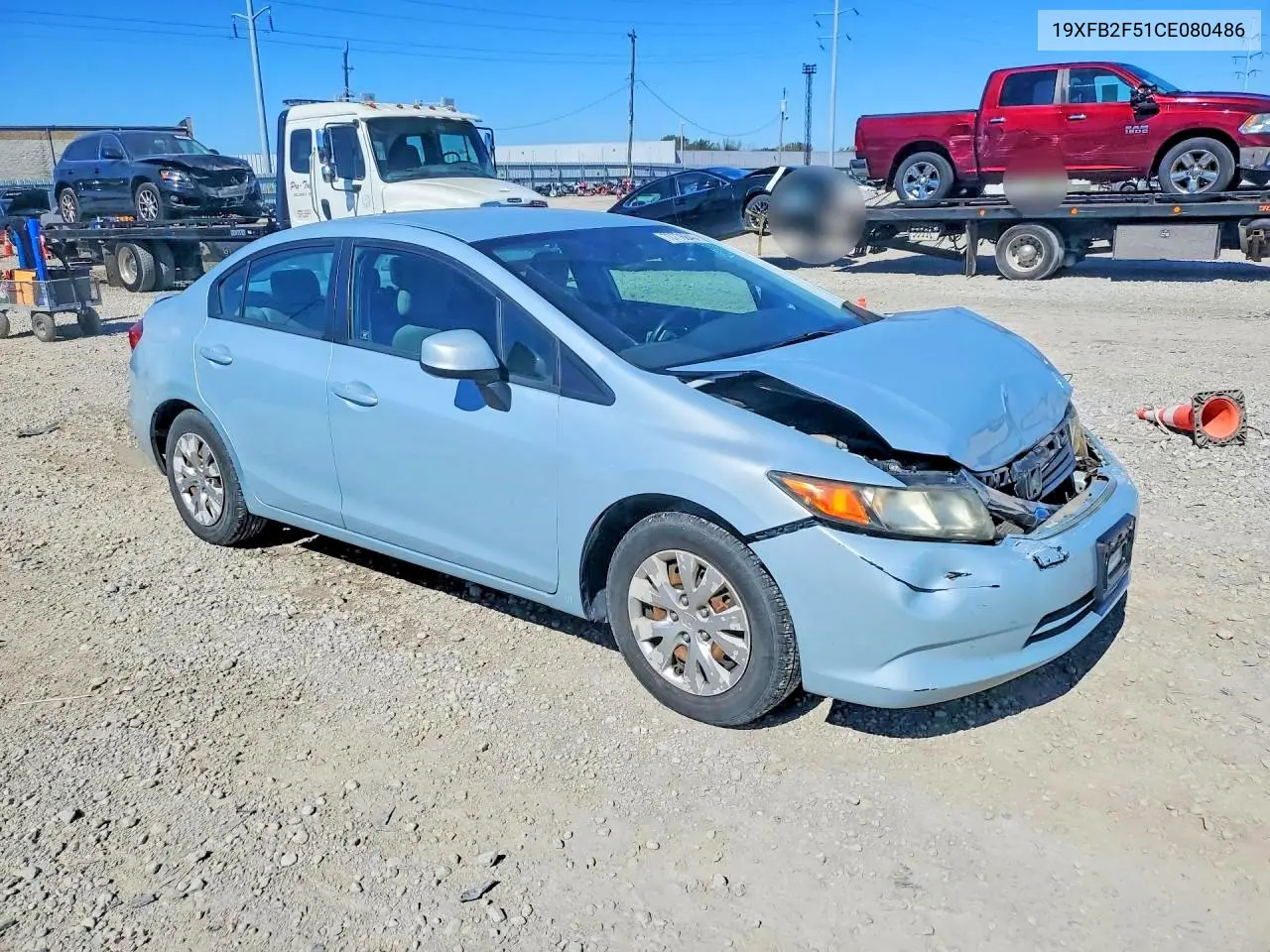 2012 HONDA CIVIC VIN 19XFB2F51CE080486 — фото 4
