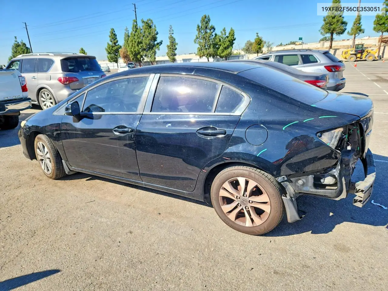 2012 HONDA CIVIC VIN 19XFB2F56CE353051 — фото 2