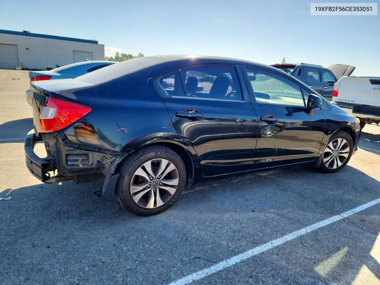 2012 HONDA CIVIC VIN 19XFB2F56CE353051 — фото 3