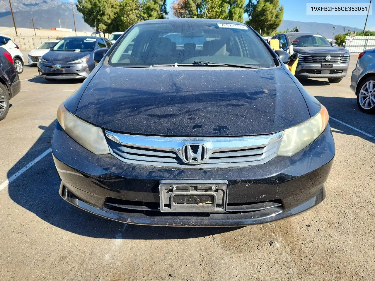 2012 HONDA CIVIC VIN 19XFB2F56CE353051 — фото 5