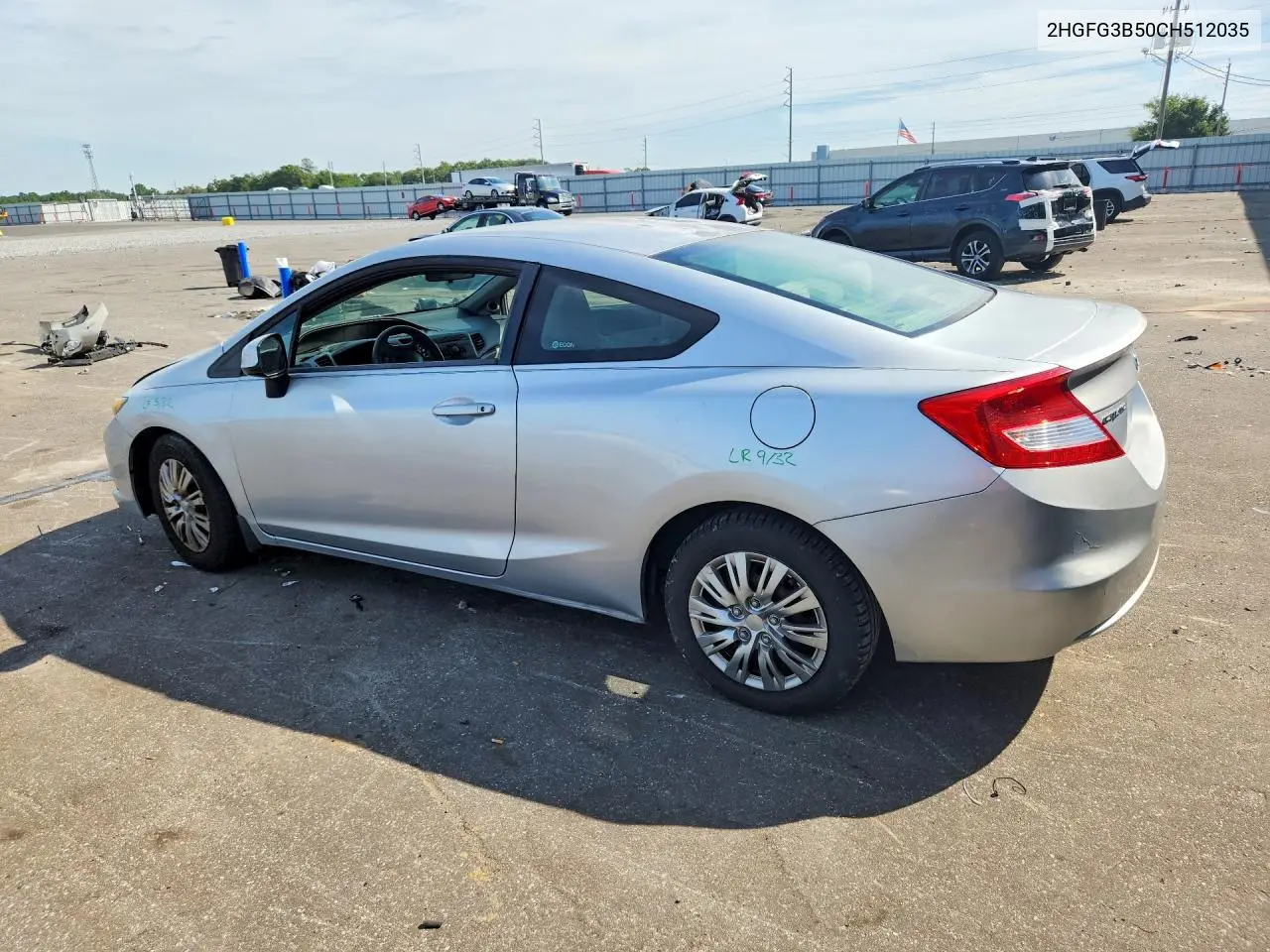 2012 HONDA CIVIC VIN 2HGFG3B50CH512035 — фото 2