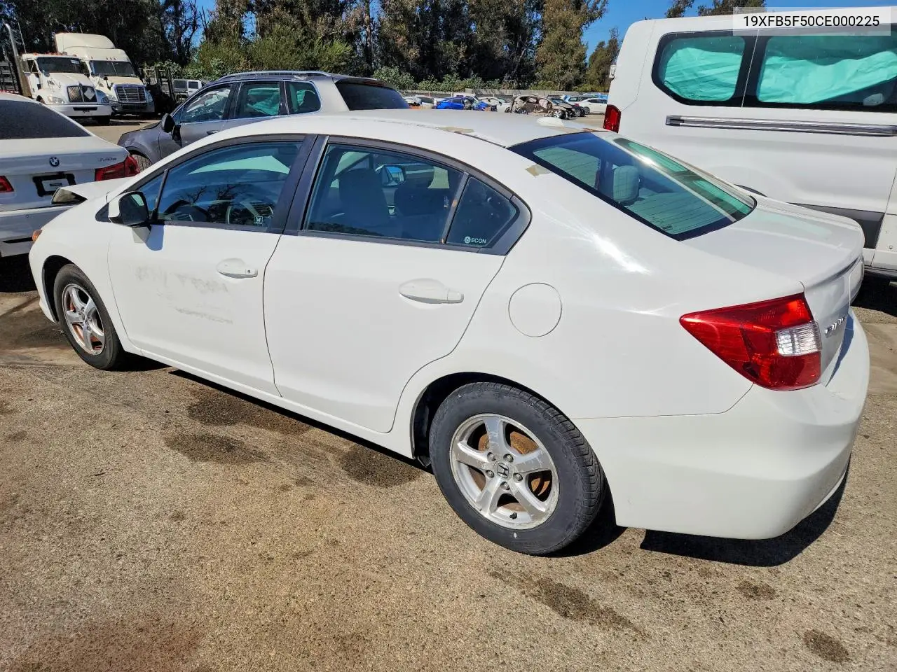 2012 HONDA CIVIC VIN 19XFB5F50CE000225 — фото 2