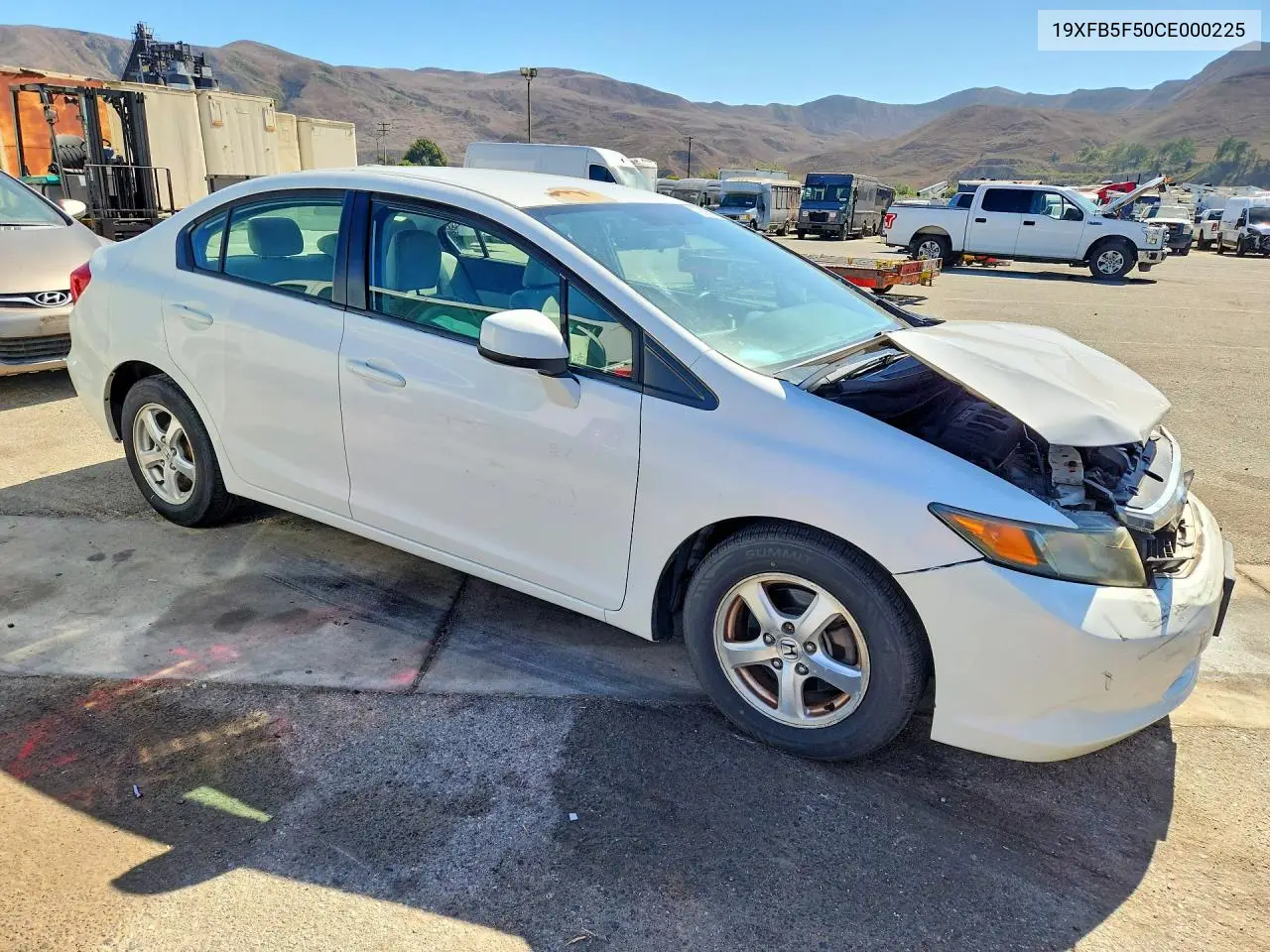 2012 HONDA CIVIC VIN 19XFB5F50CE000225 — фото 4