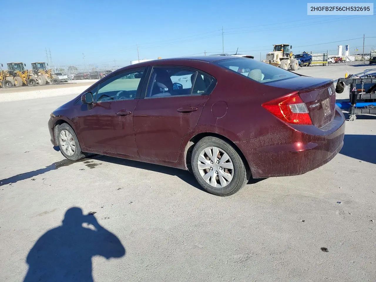 2012 HONDA CIVIC VIN 2HGFB2F56CH532695 — фото 2