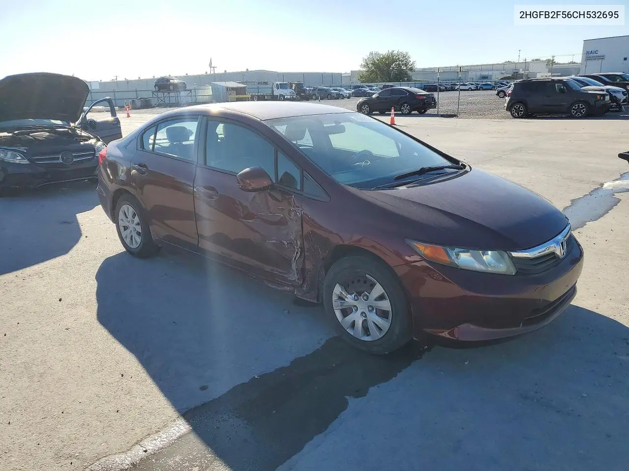 2012 HONDA CIVIC VIN 2HGFB2F56CH532695 — фото 4